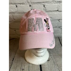 Walt Disney World Minnie Mouse M Cap Hat Pink Bling Adjustable Adult
